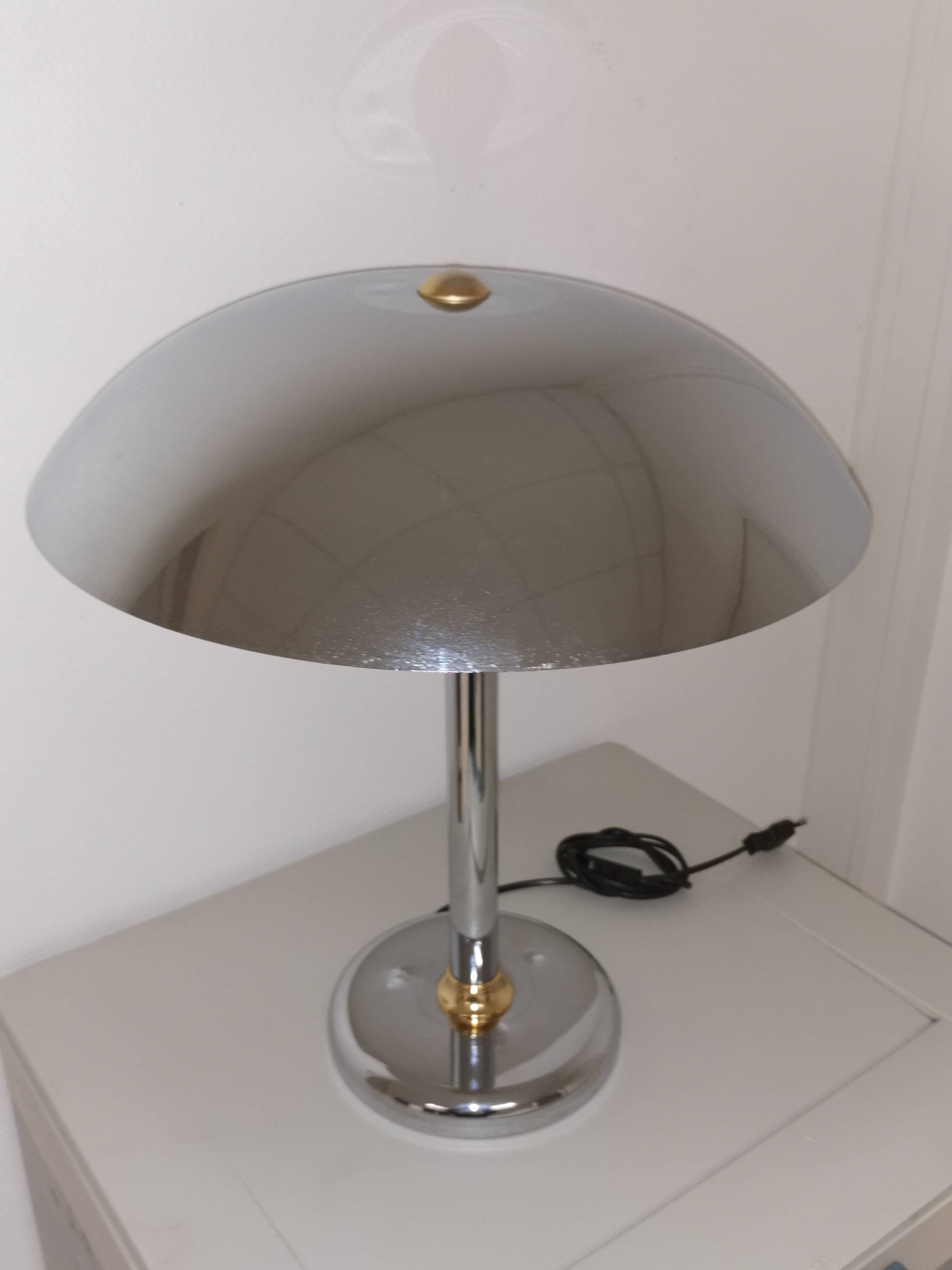 Swann Design Chrome Desk Lamp Vintage Mushroom Liner Lighting