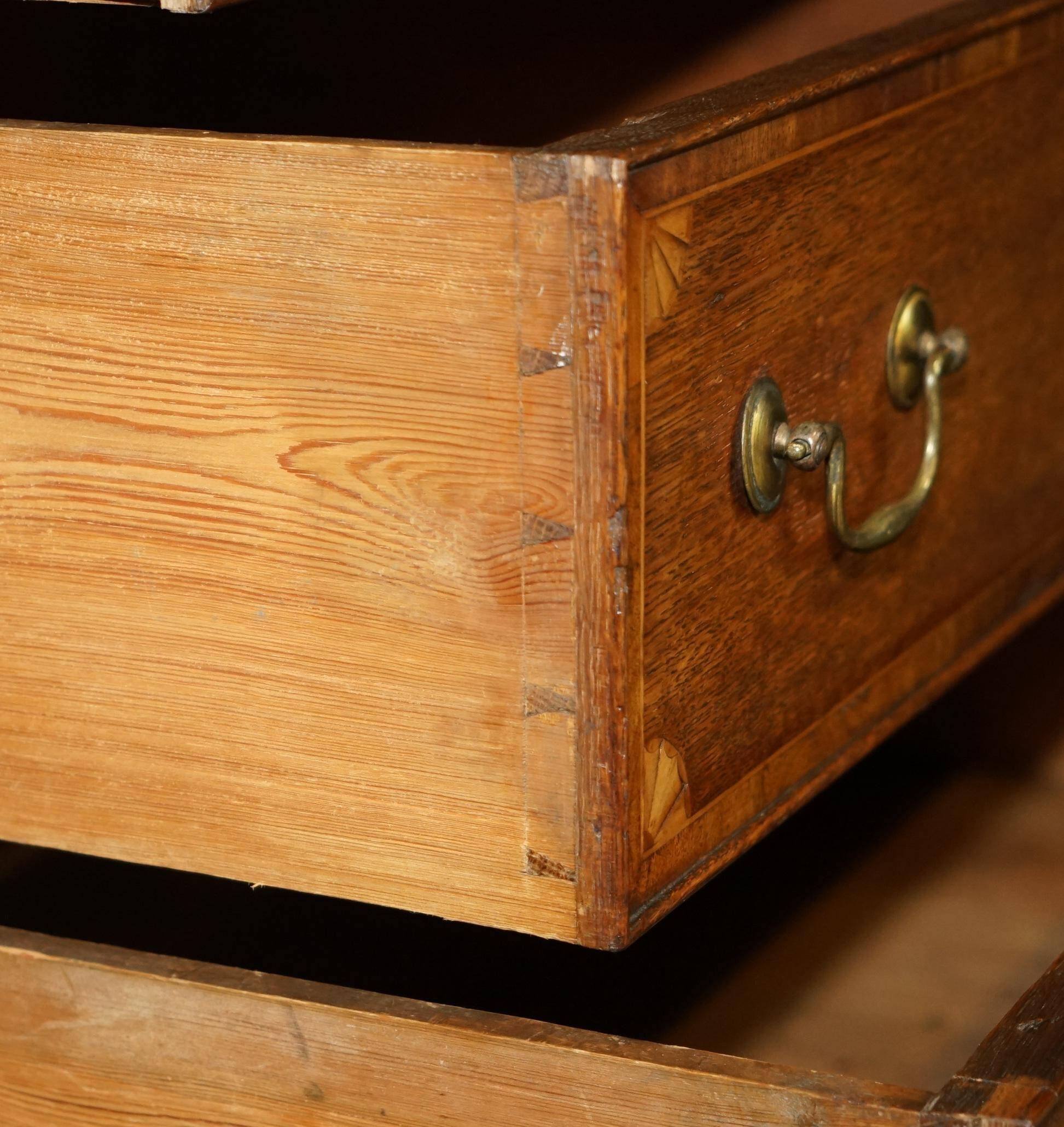 Antique Sheraton wardrobe from around 1800 with drawers - George III