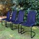 Lot de 4 chaises de salle à manger noires à dossier haut 1970