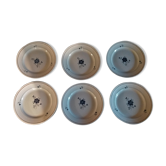 Series of six flat plates Moulin des loups Orchies model Prisca 50s