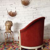 Art deco velvet armchair