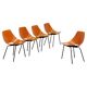 Set of six "Tonneau" chairs by Pierre Guariche, manufactured by Steiner in the 1950s.
