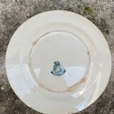 Set of 2 plates white blue with thistle pattern porcelain opaque thistles Gien