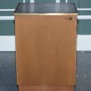 Yew Wood Nightstand Military Campaign with Green Leather Top