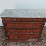 Commode Néo-Renaissance Henri II en loupe de noyer