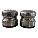 Salière et poivrier vintage années 70 en inox