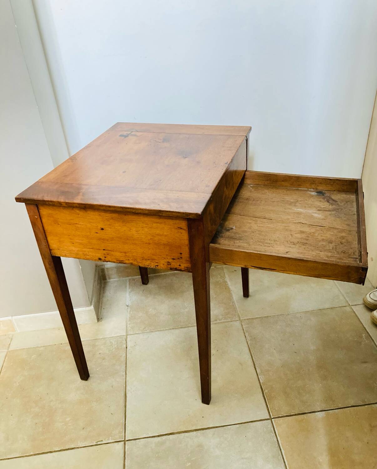 19th century walnut pegged currency exchange office