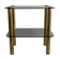 Side table in thick greenish glass with brass legs, Italy, 1960s.