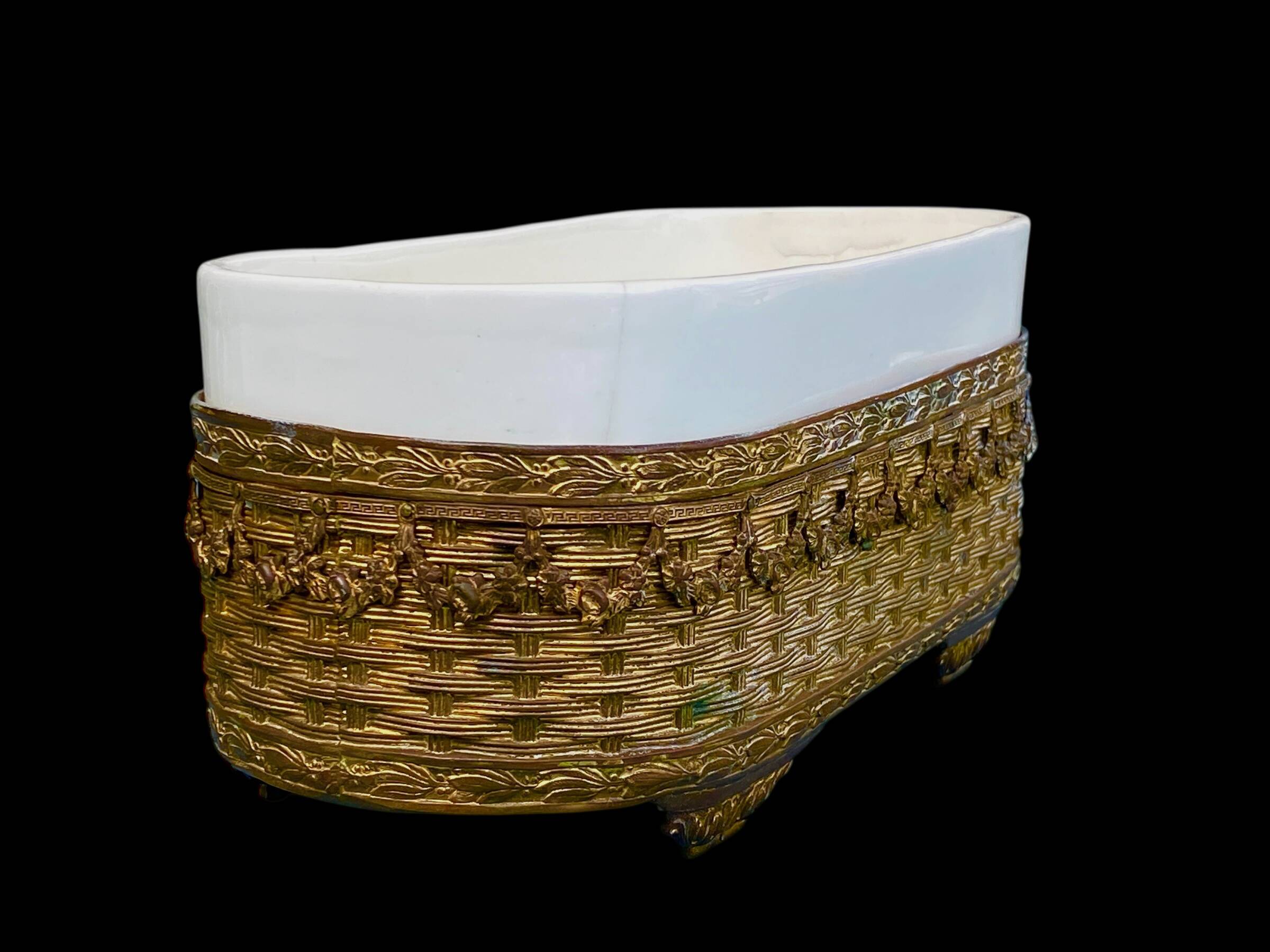 Antique Napoleon III porcelain centerpiece planter