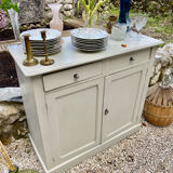 Patinated sideboard 2 drawers and 2 doors