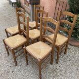 Série de 6 chaises rustiques