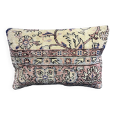 Coussin lombaire vintage décoloré avec fleurs 40x60cm