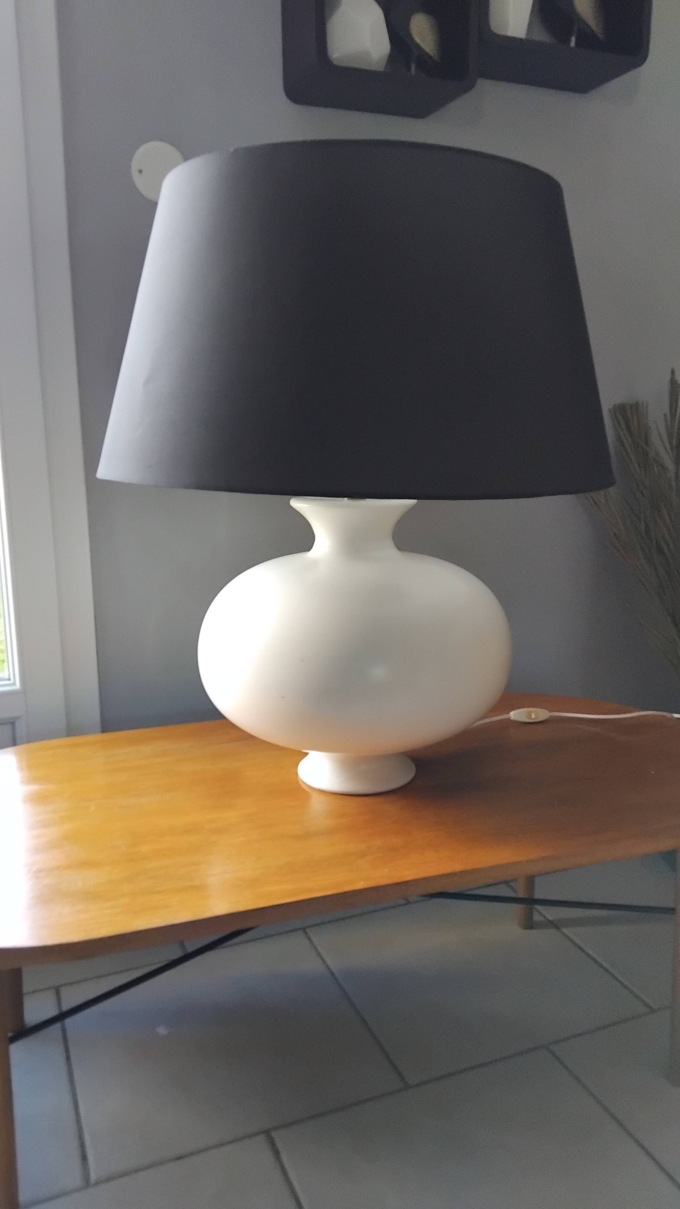 Large vintage ceramic table lamp from the 70s kostka pirouette design