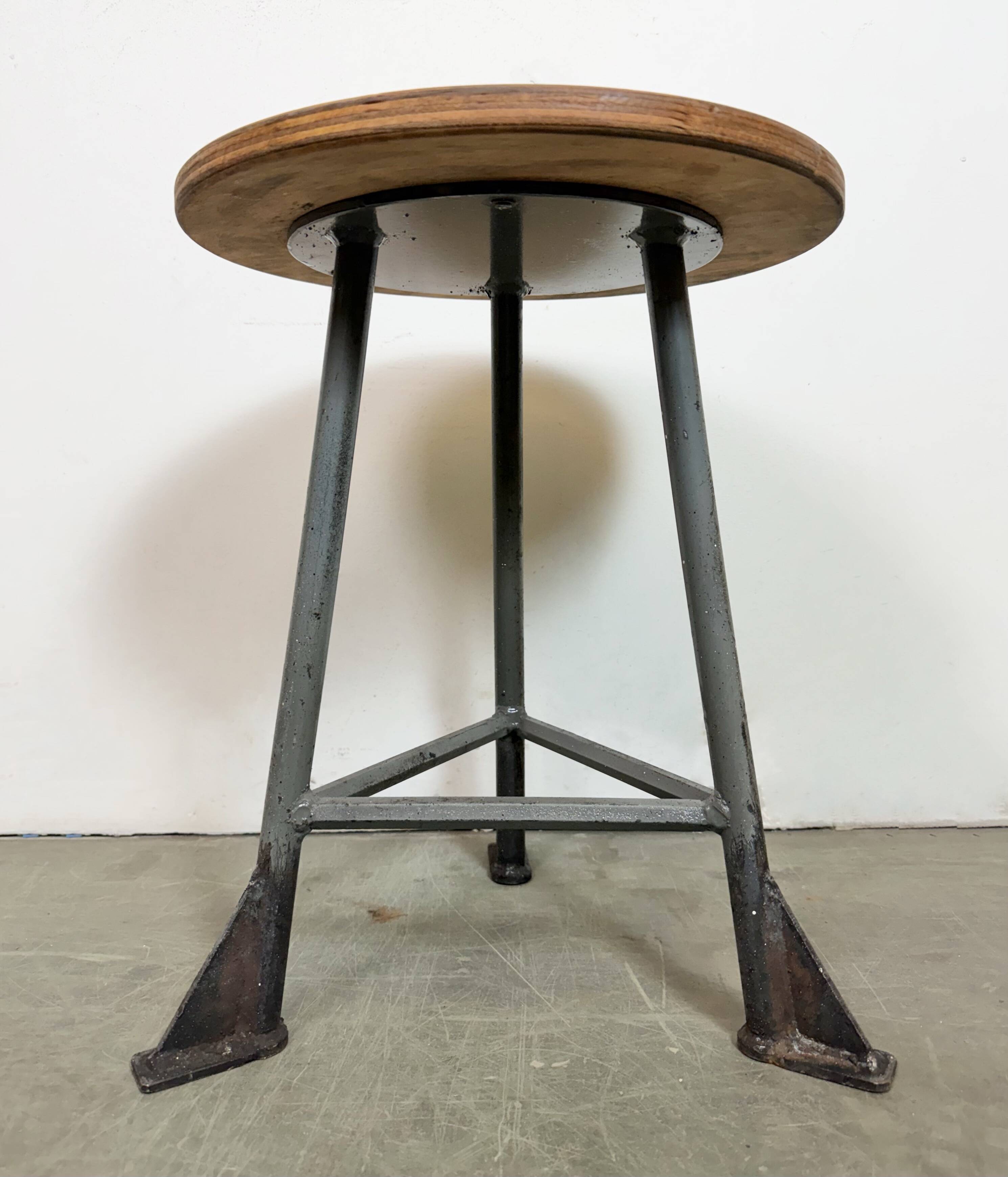 Grey Industrial Workshop Stool, 1960s