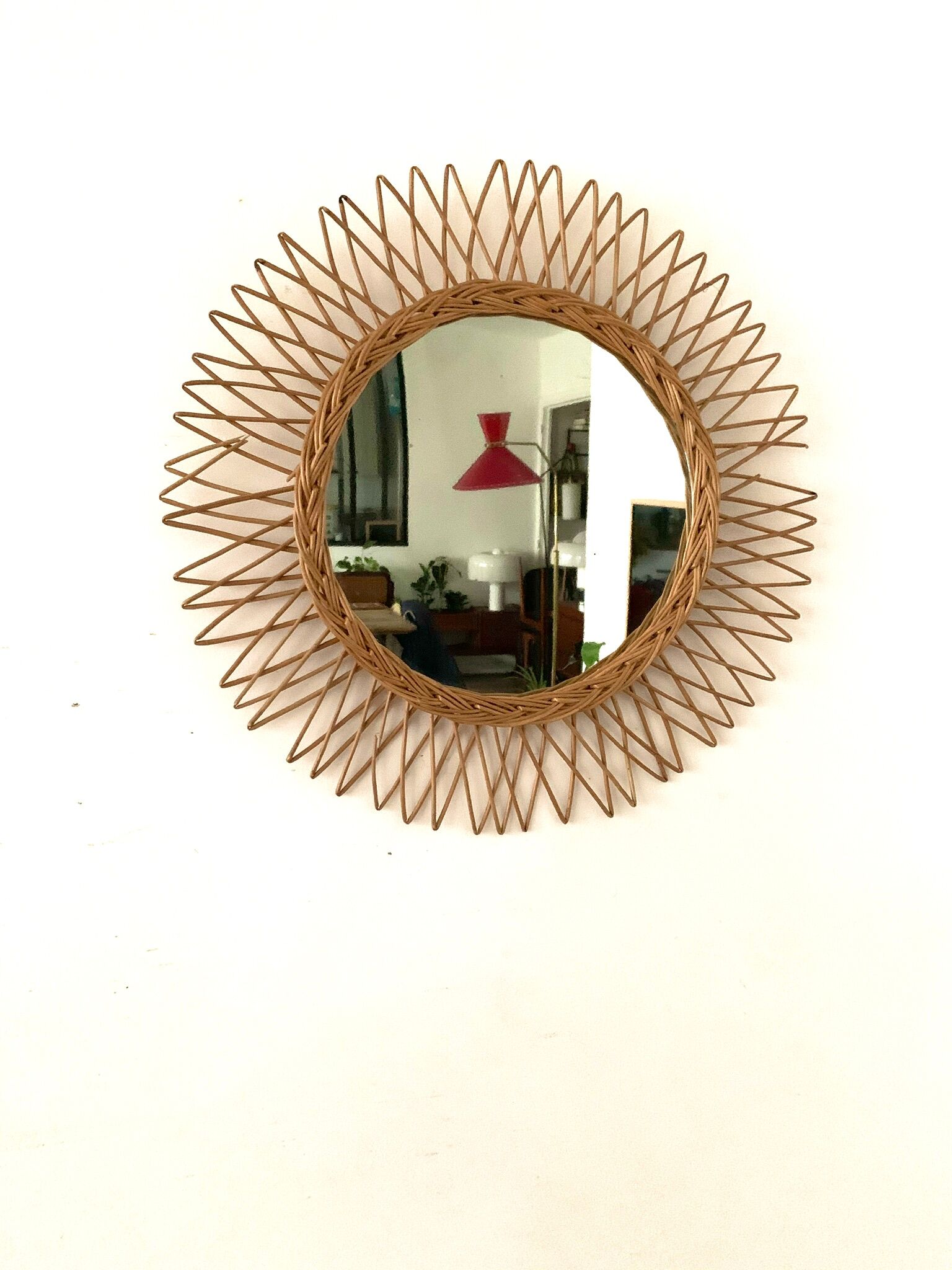 Mirror rattan sun 1970