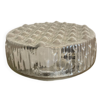 Plafonnier vintage italien en verre relief « Bubble » – Style années 70