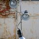 Floor lamp in metal chrome with 3 spotlights, 70s