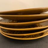 6 plates slurry for artichokes in Gien earthenware, 1960