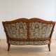 Louis XV style living room set with a sofa and 2 armchairs in cherry wood and fabric.