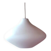 Lampe suspendue scandinave en verre opalin, années 1950