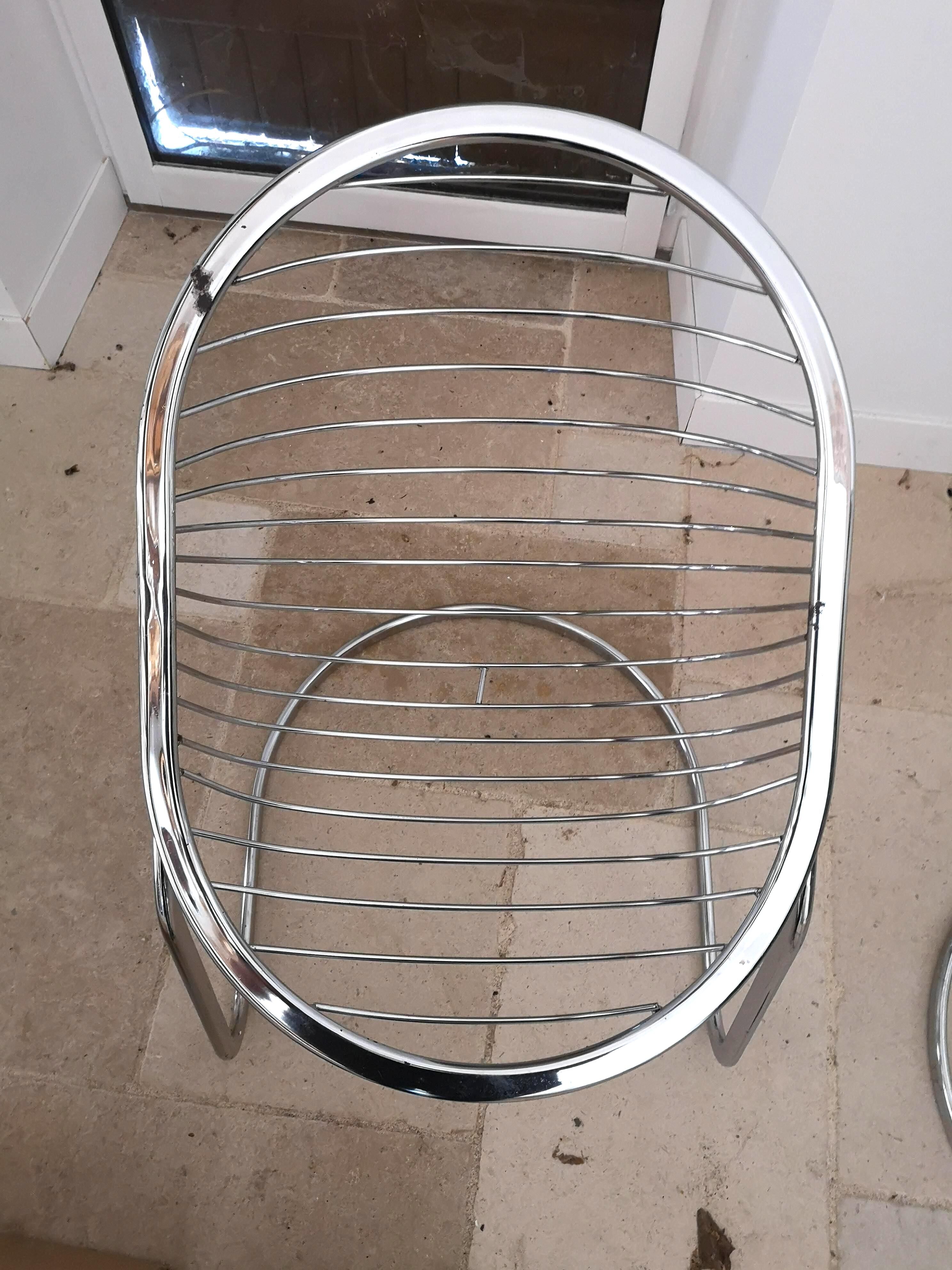 Paire de fauteuils chrome vintage de Gastone Rinaldi 1970