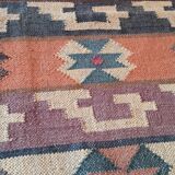 Kilim cotton and burlap carpet - 120x190cm
