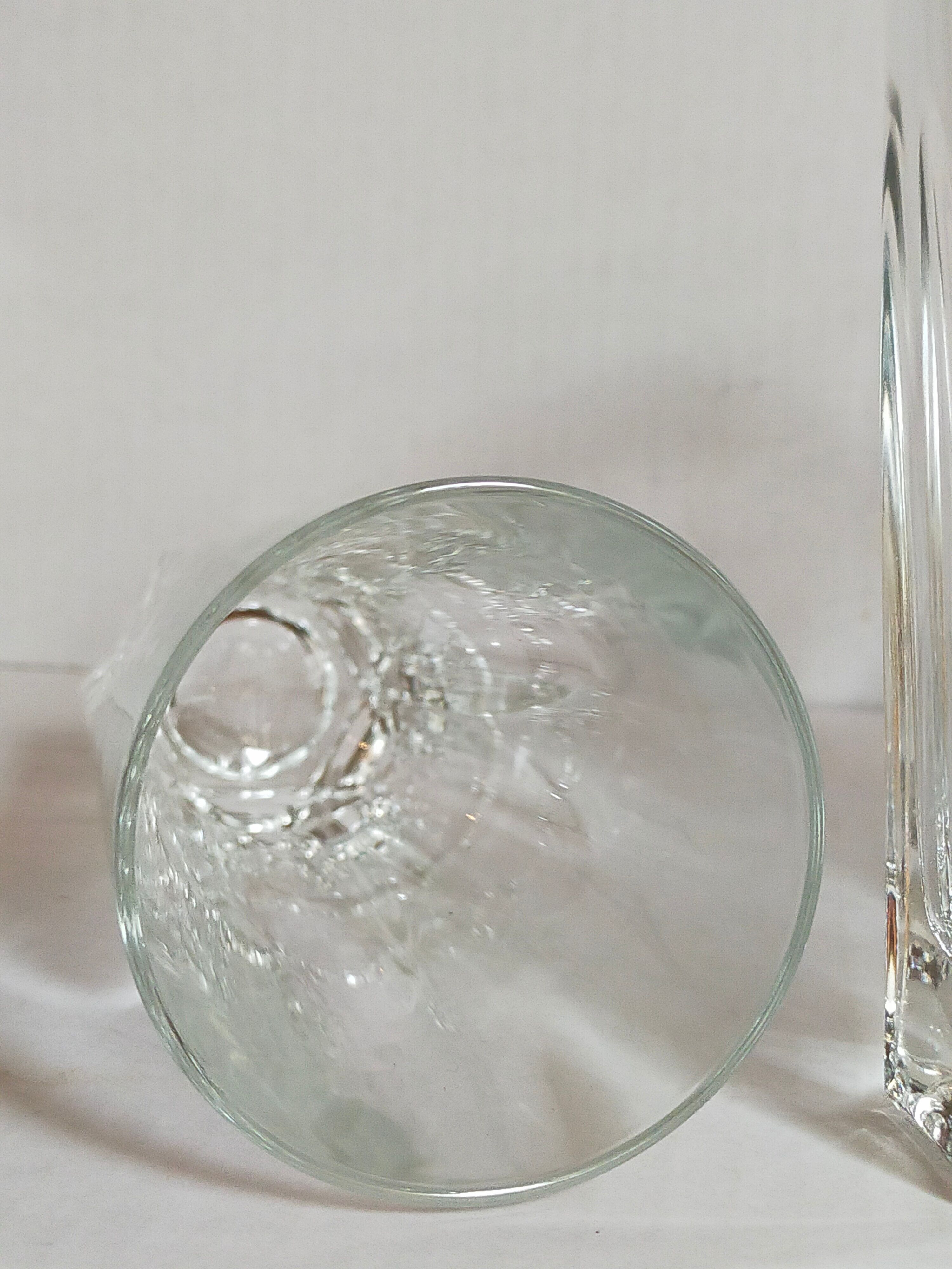 Six Art-Deco long drink glasses in crystal with cut sides