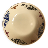 Old vintage hollow plate yellow blue pattern