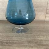 Vase verre bleu