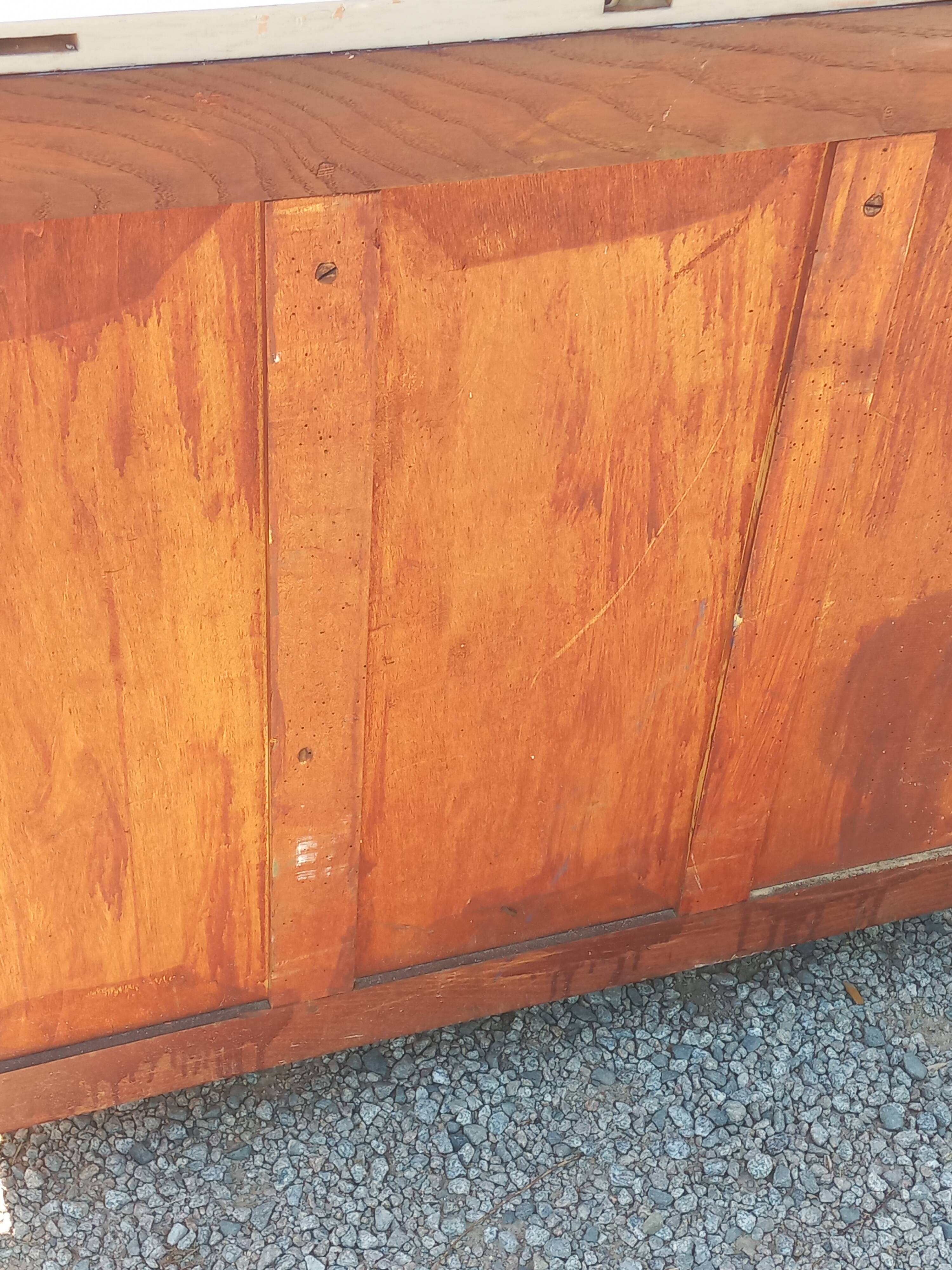 Parisian sideboard in oak and walnut 2 doors 2 drawers from the 20s