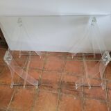 Plexiglas trestle desk from the 70s
