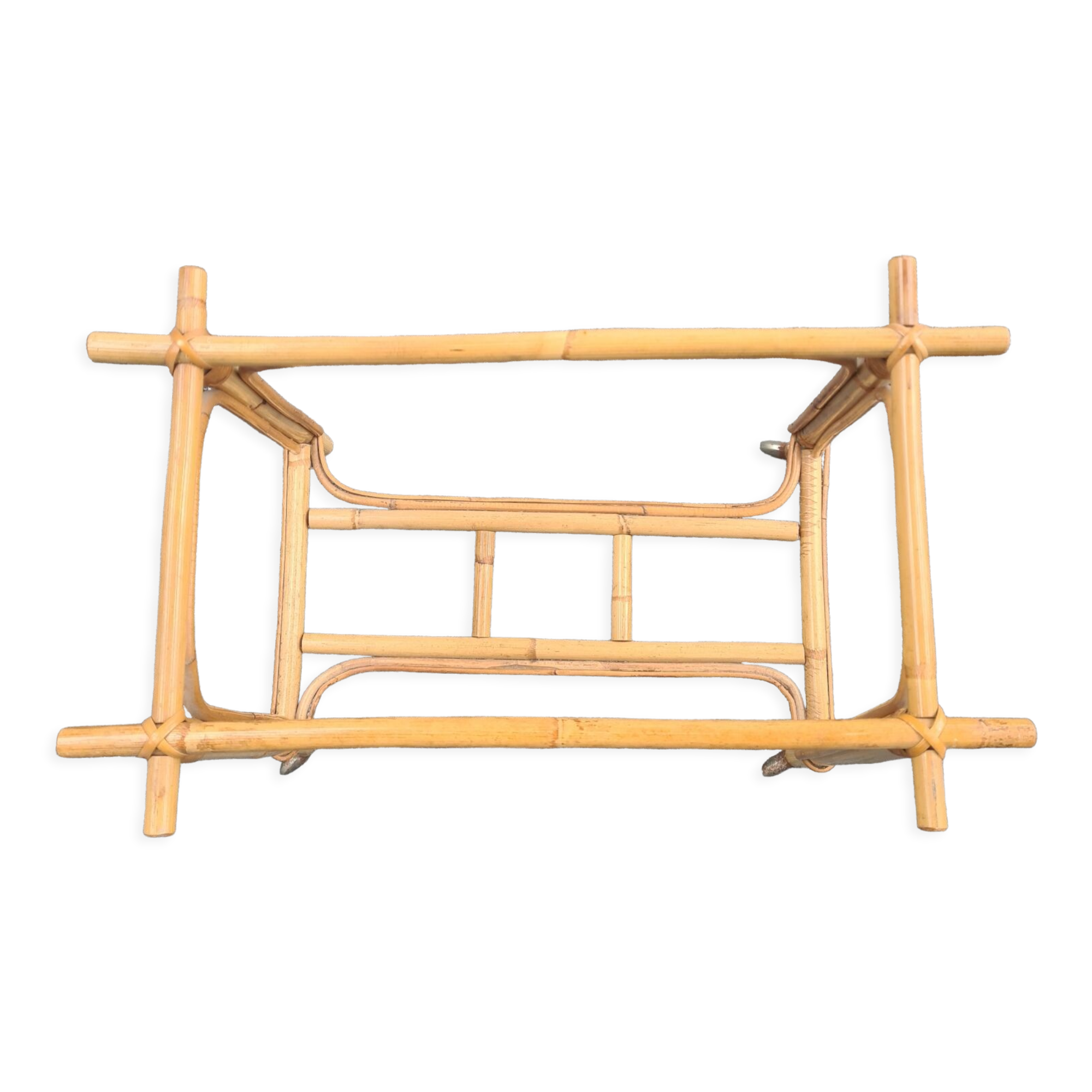 Rattan service with casters