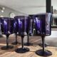 Lot de 6 verres à vin en verre violet