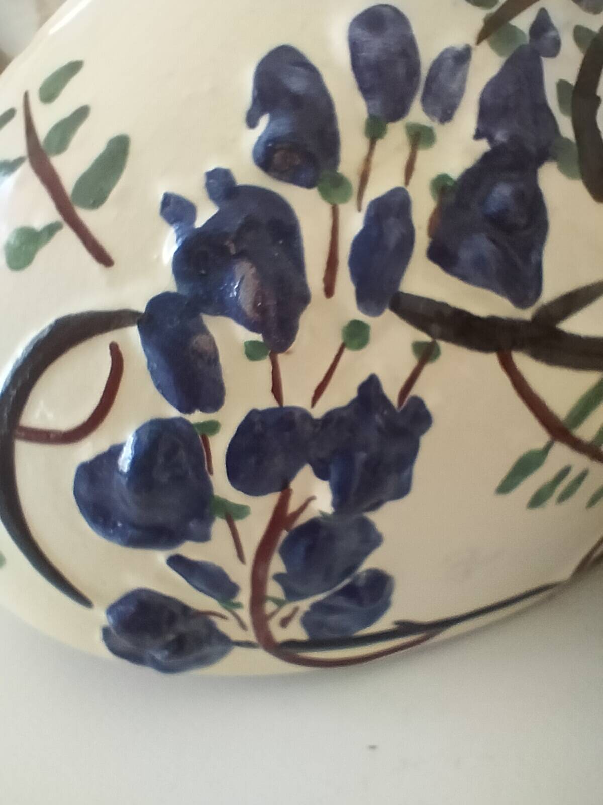 Poët-Laval Trio “Wisteria” – 2 vases no. 721 & boat planter no. 729