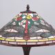 Tiffany style stained Glass Dragonfly Table lamp 1980s