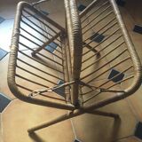 Magazine rack rattan wicker folding 70 year