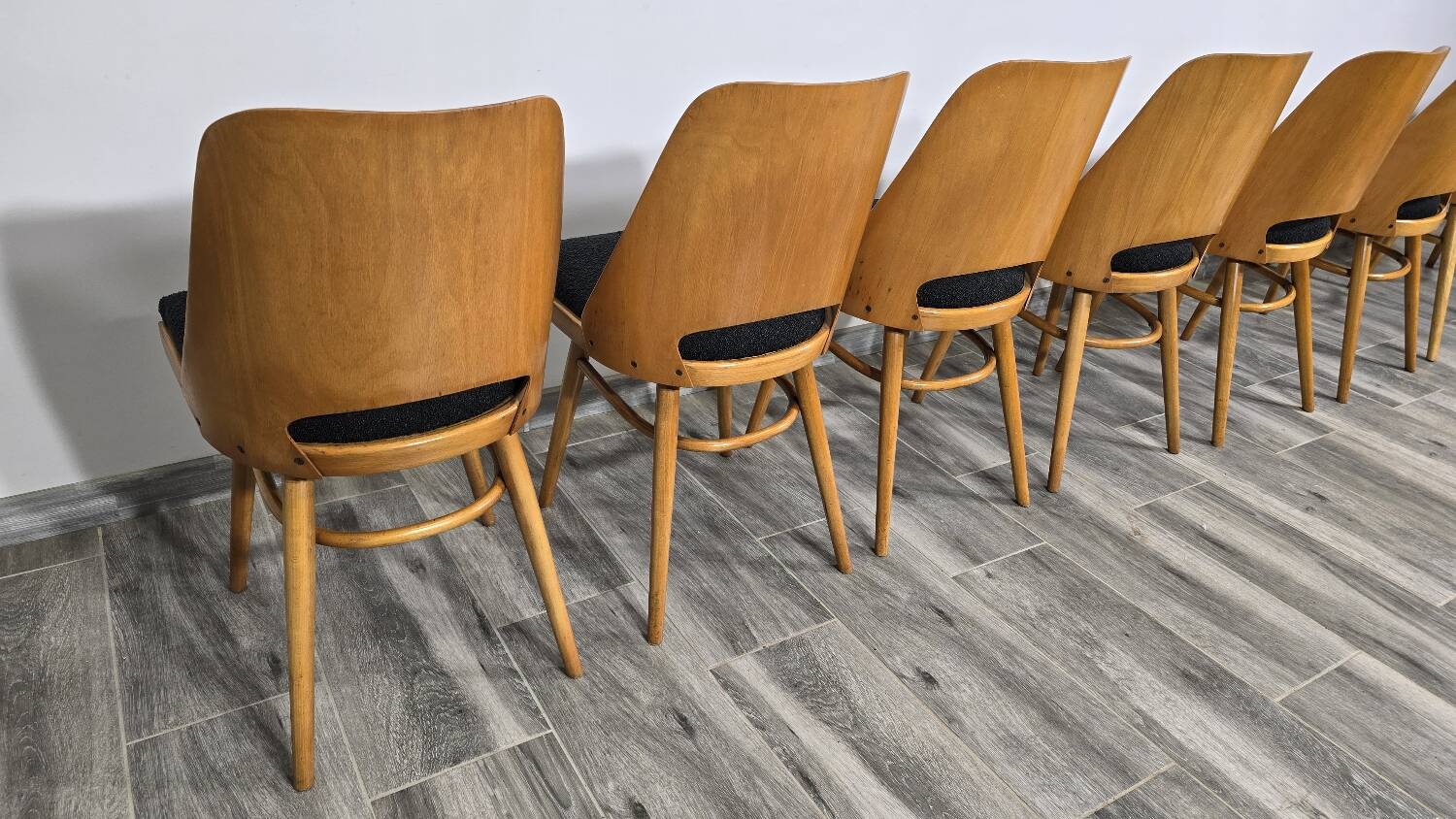 Dining Chairs by Radomir Hoffman for Ton, 1950s, Set of 8