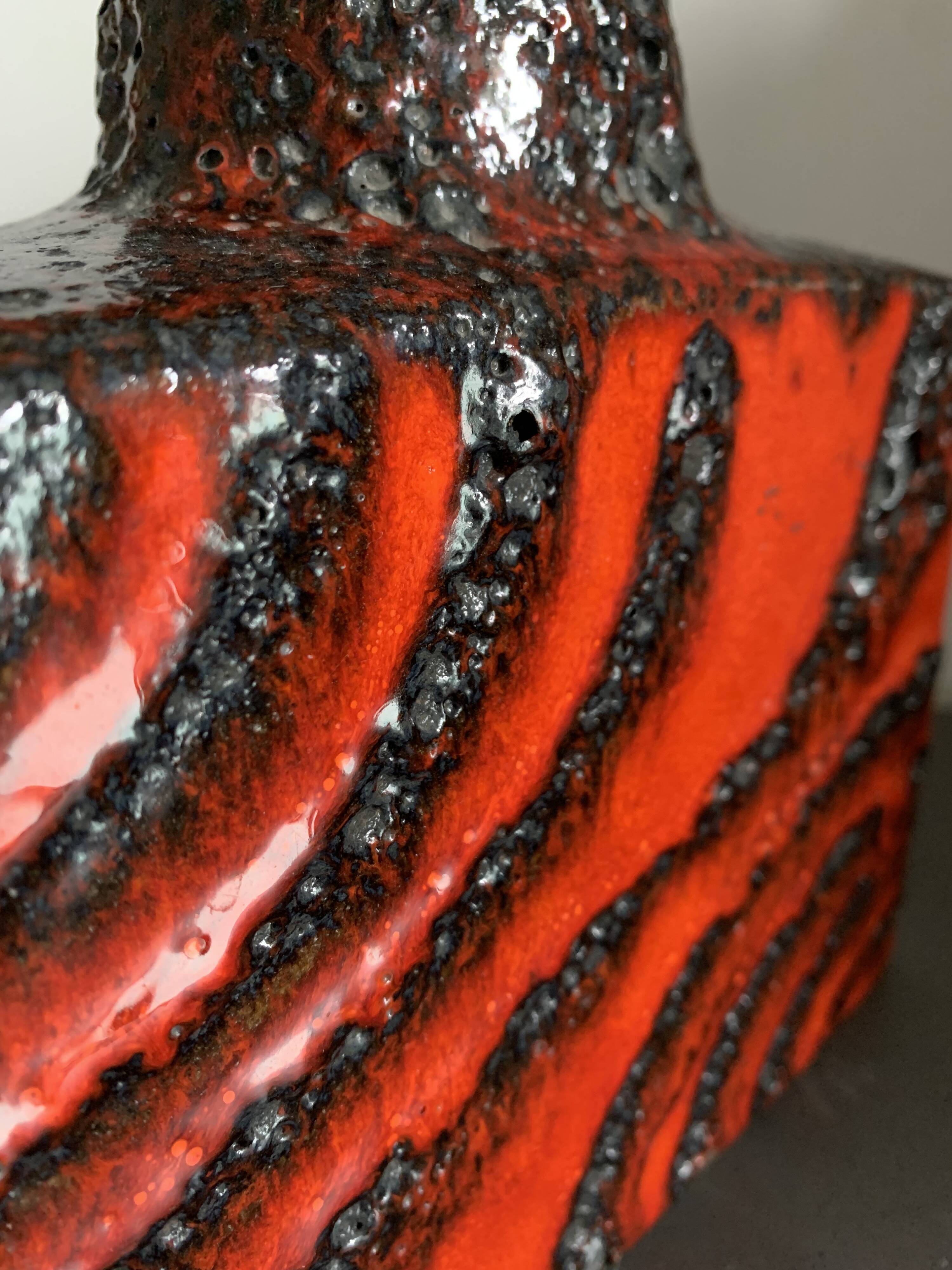 Pottery Vase Fat Lava West Germany , 1970s