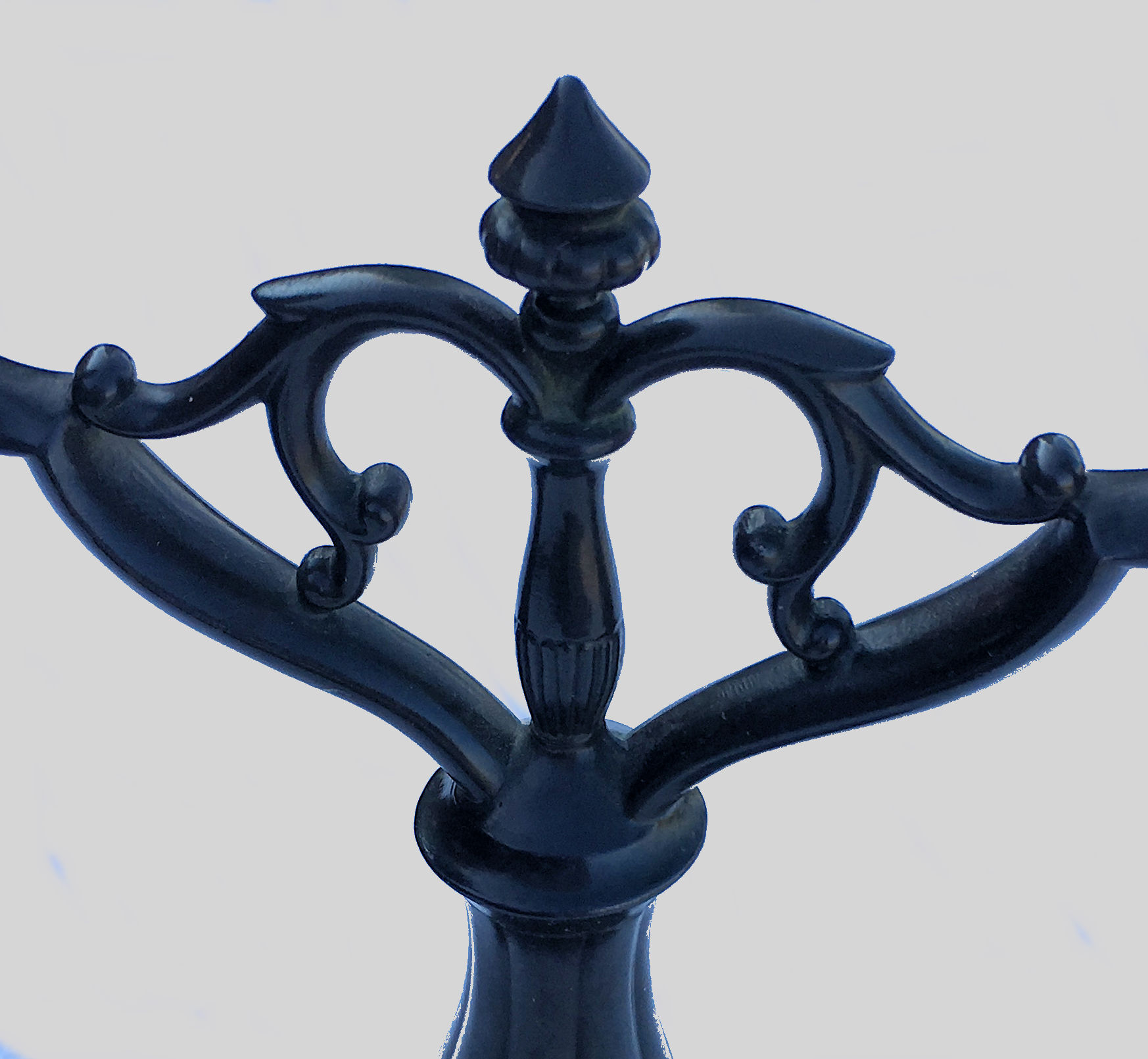 Art deco danish two-armed candleholder by Just Andersen in Disko Metal