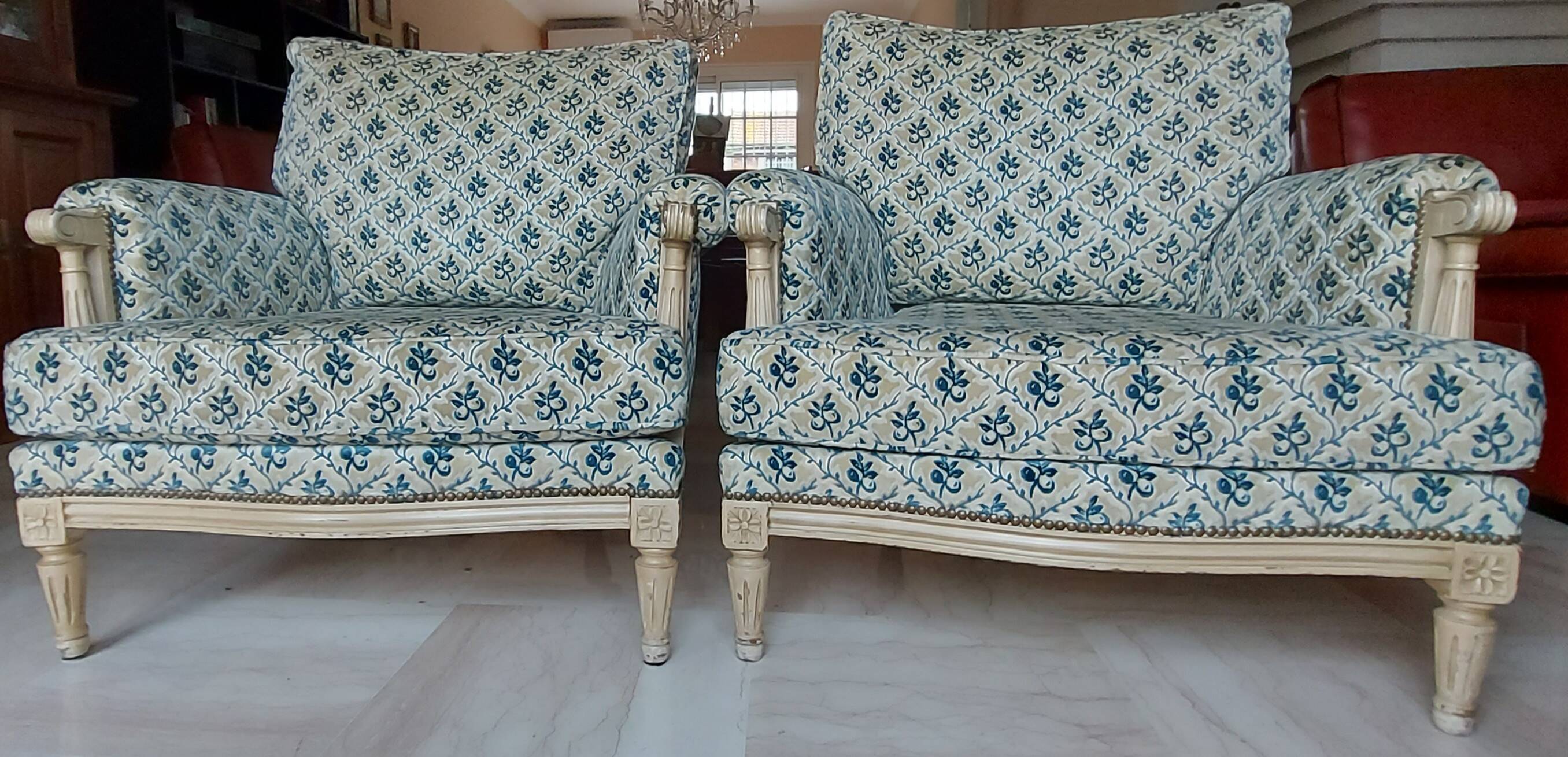 2 Louis XVI style Bergères