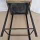 Old workshop stool in wood + wrought iron