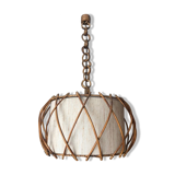 Suspension en rotin vintage
