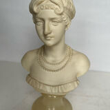 Bust of a woman in alabaster and onyx