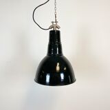 Vintage industrial black enamel light, 1930s