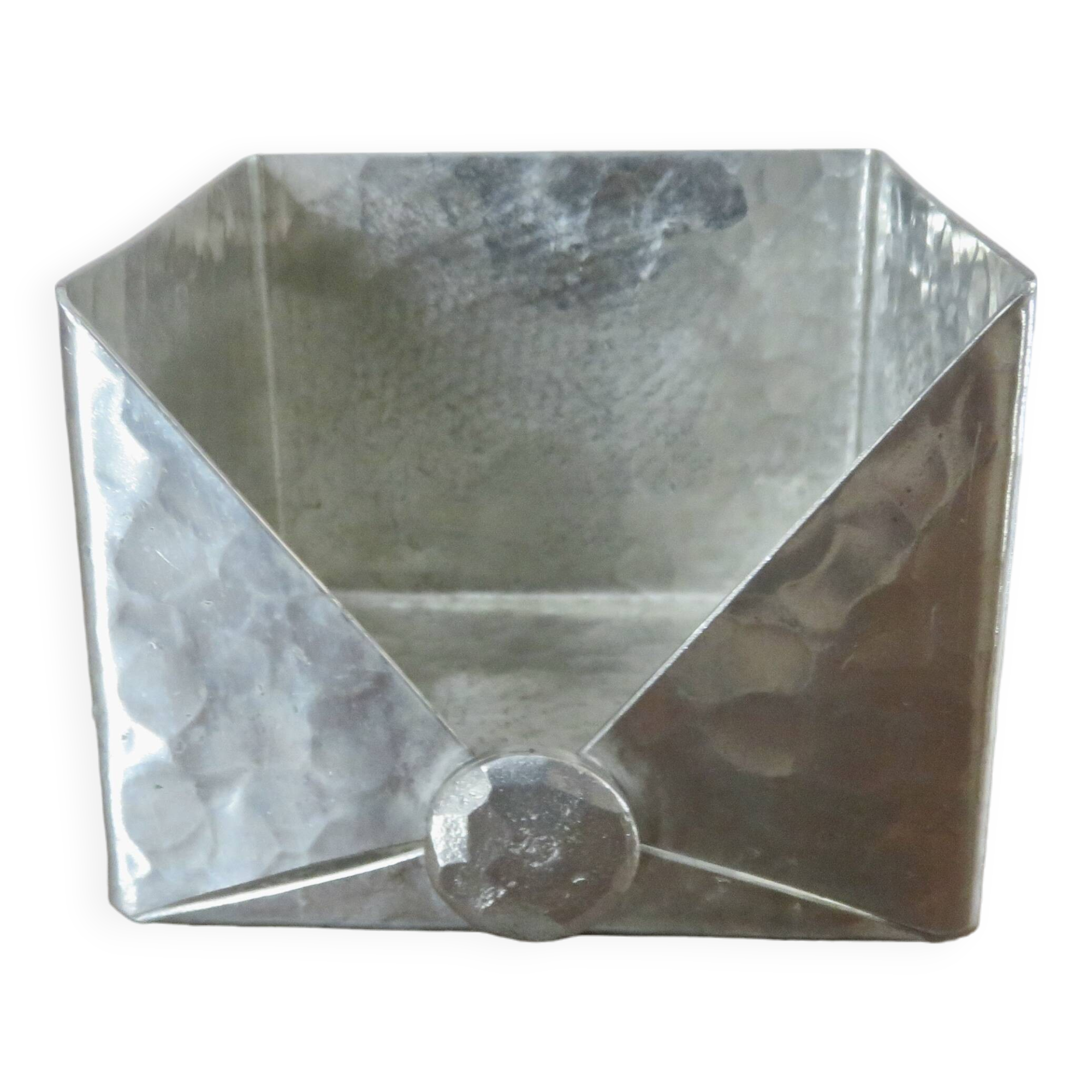 Modernist "Jean Goardere" post it holder in handmade pewter, 1970