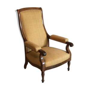 Fauteuil Charles X en bois fruitier