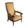 Fauteuil Charles X en bois fruitier et filets de citronnier