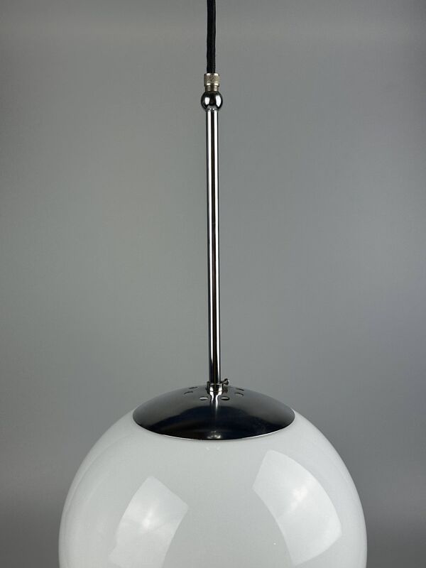 1960s and 1970s Globe Lamp, Hanging Lamp, Glass Ceiling Lamp, Space Age Des