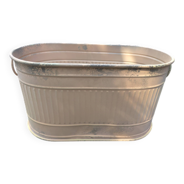 Patinated zinc planter