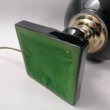 Ball lamp base, 70s design, black and gold.